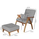 Ver imagem 2 de Poltrona Giovana com puff linho Cinza Ideal Moveis