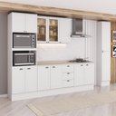 Ver imagem 1 de Cozinha Completa Modulada Milla Zoe 13 Portas 3 Gavetas MDF 360cm Branco Móveis Carraro