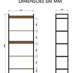 Estante 1.90X0.80M Estilo Industrial Prateleiras - 3