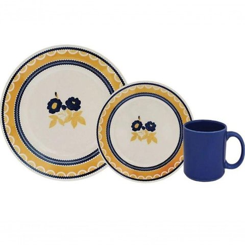 Jogo de Jantar Oxford Floryee 12 Ceramica Alto Brilho