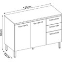 Ver imagem 3 de Balcão Cozinha 3 Portas 2 Gavetas