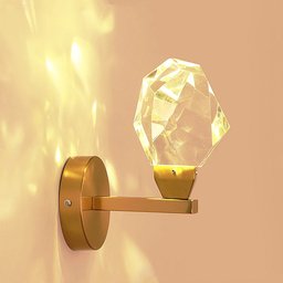 Arandela Dourada Cristal Lapidado Led 5w 3200k Bivolt Paris Luz - 3