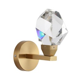 Arandela Dourada Cristal Lapidado Led 5w 3200k Bivolt Paris Luz - 1