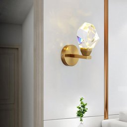 Arandela Dourada Cristal Lapidado Led 5w 3200k Bivolt Paris Luz - 2