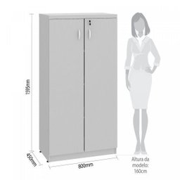 Armário para Escritório Alto 2 Portas com Chave Web30 Espresso Móveis - 3