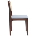 Ver imagem 7 de Kit 05 Cadeiras Sala de Jantar Madeira Maciça Nivea Tela Rattan Sextavano Linho Cinza/Amêndoa G55 -