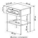 Ver mais imagens de Mesa de Cabeceira com 1 Gavetas 50cm Arlo A10 Hanover/dourado - Mpozenato