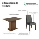 Ver imagem 4 de Conjunto Sala de Jantar Tampo de Vidro 4 Cadeiras Rustic/Silver Pitanga Madesa