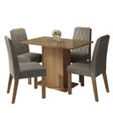 Ver imagem 2 de Conjunto Sala de Jantar Tampo de Vidro 4 Cadeiras Rustic/Silver Pitanga Madesa