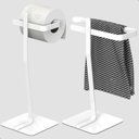 Ver imagem 2 de Porta Papel Higiênico de Chão e Toalha Lavabo Branco Oslo.s