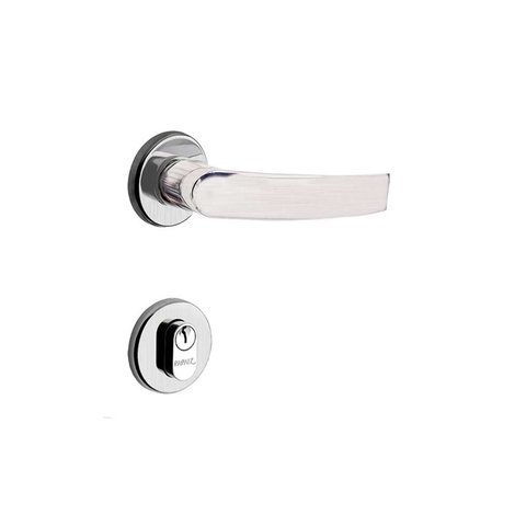 Fechadura para Porta de Entrada Cromo Acetinado 40mm com Roseta MZ950 Standard Papaiz