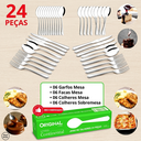 Ver imagem 1 de Jogo 24 Peças Talheres Metal Inox Restaurante Original Line
