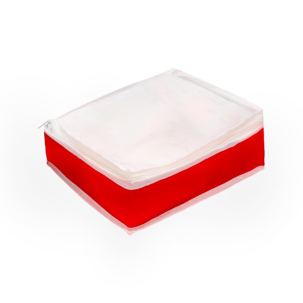 Organizador Lençol Visor Cristal 7Ax30Lx36C Vermelho - 1