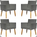 Ver imagem 1 de Kit 4 Poltronas Decorativa para Sala Recepção Consultório Nina Corino Cores Pé Palito 30 Cm Castanho