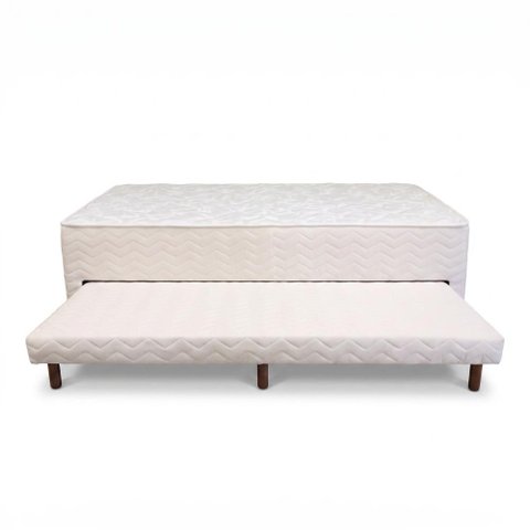 Bicama Solteiro Bege Orthocrin D28 Alto Suporte 88x188x54