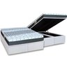 Cama Box Baú King: Colchão Molas Bonnel Castor System Class One Face + Base CRC Courano White(193x20 - 1