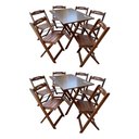 Ver imagem 1 de Kit 2 Conjuntos Mesa Dobrável Madeira 110x70 com 6 Cadeiras Personalizada Jack Imbuia - Tarimatã