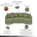 Ver imagem 3 de Sofá Living Decorativo Salinas 2 Lugares com Almofadas 210cm Modulado Bouclê Verde G33- Gran Belo