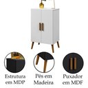 Ver imagem 2 de Armário Multiuso Sapateira Pés Retrô 2 Portas Carly Branco