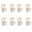 Ver imagem 3 de Mesa Jantar Vidro 200cm Off Kit 8 Cadeiras Aço Preto Boucle H02 - D'Rossi