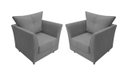 Ver imagem 1 de Kit 2 Poltronas Decorativa Isis Suede Cinza Pés Madeira Mz Decor