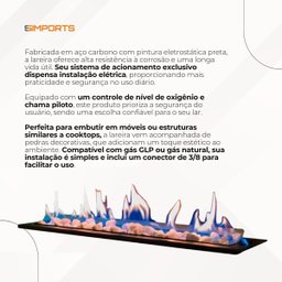 Lareira a Gás Interna de Embutir 60cm:lareira a Gás Glp 60 Cm - 7