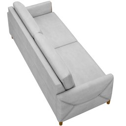 Kit Sofá 03 Lugares Sala Estar 220cm Com 02 Poltronas Berilo Pés Madeira M03 Veludo Cinza - Lyam - 11