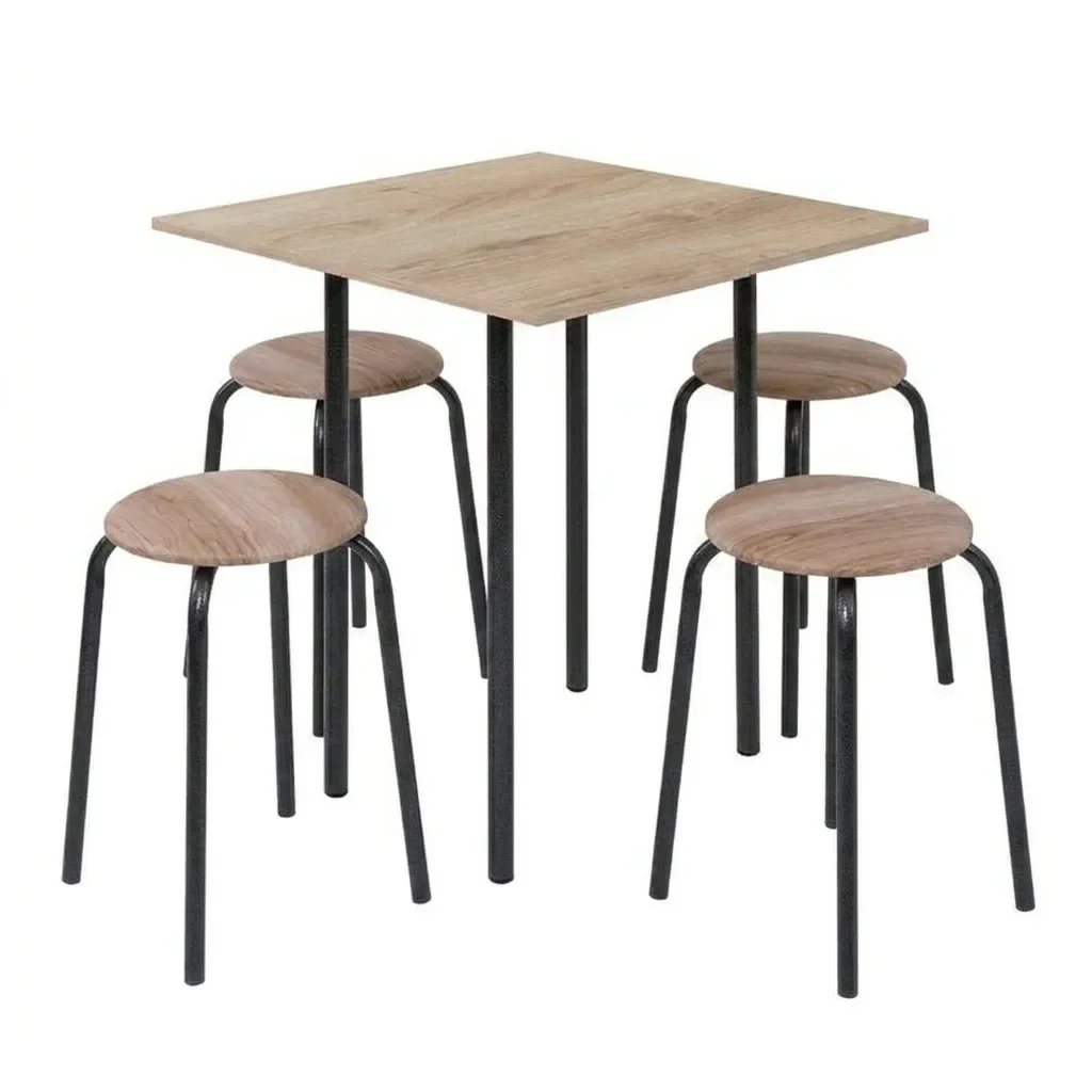 Ver imagem 3 de Conjunto Mesa Dobrável 72x72cm Tampo BP com 4 Banquetas Expert Branco/Capuccino