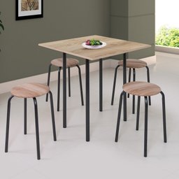 Conjunto Mesa Dobrável 72x72cm Tampo BP com 4 Banquetas Expert  - 2