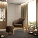 Ver imagem 2 de Puff Stella Suede Marrom Base Madeira Castanho - D’Rossi