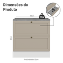 Ver imagem 2 de Balcão de Cozinha 80 cm 2 Gavetas Branco/Crema Vik Madesa