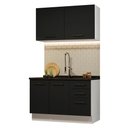 Ver imagem 3 de Armário de Cozinha Compacta 120cm Branco/Preto Agata Madesa 01