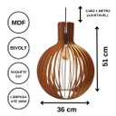 Ver imagem 3 de Luminária Teto Tipo Pendente em Mdf - Completa