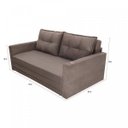 Ver imagem 3 de Sofá Cama 2 Lugares Suede Marrom Trancoso Classico