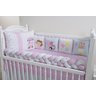 Kit de Berço Carrinho de Algodão Doce 100% Algodão Americano 12 peças - Rosa - 1