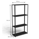 Ver imagem 3 de Estante Aço 4 Prateleiras Eaf006 Preta