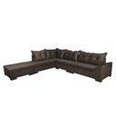 Ver imagem 5 de Sofá de Canto 5 Lugares com Chaise 3,30m Suede Marrom
