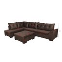 Ver mais imagens de Sofá de Canto 5 Lugares com Chaise 3,30m Suede Marrom