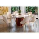 Ver imagem 1 de Mesa Sala Jantar Tokyo + 6 Cadeiras Lizy Freijo DJ Móveis