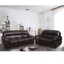 Ver imagem 1 de Conjunto Sofá 3 e 2 Lugares Classico Corino Marrom Lisboa