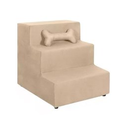 Escadinha Pet 3 Degraus Escada para Animais de Estimação Confortável:bege - 1