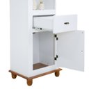 Ver imagem 5 de Estante Torre 02 Prateleiras 1 Gaveta 1 Porta Pés Luiz Xv 50104 - Branco/imbuia Glazer