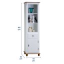Ver imagem 6 de Estante Torre 02 Prateleiras 1 Gaveta 1 Porta Pés Luiz Xv 50104 - Branco/imbuia Glazer