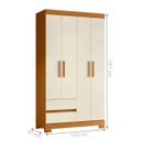 Ver imagem 2 de Guarda Roupa Piazza para Quarto Solteiro 4 Portas 2 Gavetas