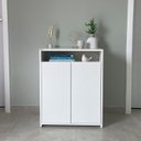 Ver mais imagens de Conjunto Escrivaninha Nero com 8 Nichos e Balcão Cool 2 Portas Branco/Carvalho Artany