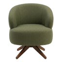 Ver imagem 4 de Poltrona Decorativa Chair Linho Verde Oliva Premium Giratória Sala Dekorien