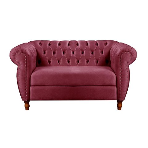 Sofá Nobreza 2 Lugares Cor:Suede Bordô 110
