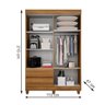 Guarda-Roupa Solteiro 110cm 4 Portas 2 Gavetas Porto Sallêto Móveis - 4