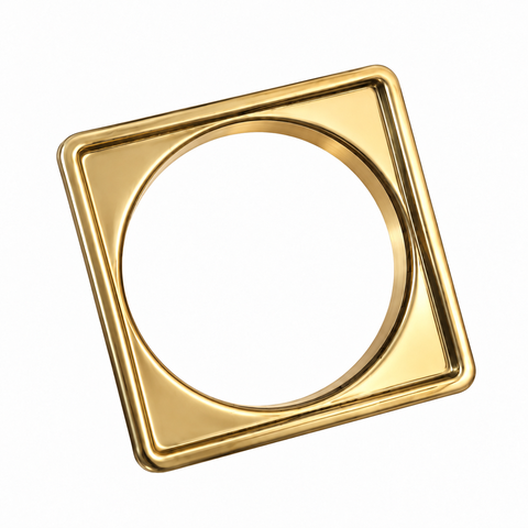 Porta Grelha 15 x 15 cm - Inox - Dourado Brilho