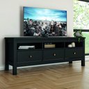 Ver imagem 7 de Rack TV 65 Polegadas Indiana Henn 3 Gavetas 3 Nichos MDP MDF Sala Moderna 148cm Preto Areia